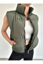 Women's Khaki Short Crop Inflatable Vest Ylk0034 - 6