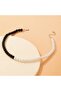Black and White Glass Pearl Necklace (with earrings as a gift) - 3