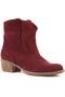 - Burgundy Nubuck Women's Summer Boots Without Zipper 105-2596-Venus - 2