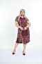 Plus Size Ethnic Pattern Below Knee Cup Model Viscose Dress - 2
