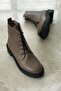 Women's Mink Genuine Leather Lace-up Boots - 2