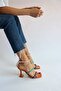 Colorful Satin Stone Detailed Sandals