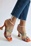 Colorful Satin Stone Detailed Sandals - 3