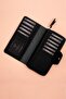 Lobby Genuine Leather Black Portfolio Women's Wallet