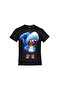Unisex Kids Black Brawl Stars Shark Leon Printed T-Shirt