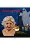 Creepy Face Mask Latex Cosplay Joke Mask Costume the Elderly Aunt Scary Mask - 3