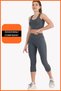 Women's Anthracite Sports Set Capri Leggings and Crop Undershirt Set of 2 New Season Seasonal Capri -crop 3020 - 7