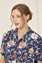 New Season Short Sleeve Front Buttoned Woven Viscose Fabric Shirt-pants 2-Piece Women's Pajamas Set - 2