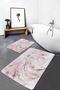 Set of 2 Pink Gold Gold Gold Motif Marble Patterned Modern Simple & Stylish 2-Piece Bathroom Mat Set - 6