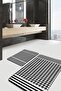 Black - White Geometric Geometric Classic 2-Piece Bathroom & Kitchen Mat Set with Houndstooth Motif on the Floor - 3