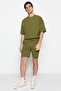 Limited Edition Khaki Regular 100% Cotton Label Detailed Textured Shorts & Bermuda Tmnss23Sr00032 - 3