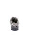 Women's Closed Toe Stone Square Crest Fur Slippers Black Crocodile Suede 8463268 - 4