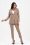 Women's Blazer Jacket Belted Pocketed Straight-Leg Trousers Set - 4