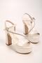 Women's Flora Sedef Skin Stone Platform Heeled Shoes - 4
