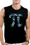 Deep Pi Black Cutout Sleeve | Sleeveless Printed Men's T-shirt | Athlete