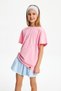 Girl's Short Sleeve Crew Neck Anti-Sweat, Soft Comfortable 100% Cotton Combed T-shirt - 7