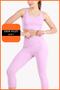 Women's Lilac Color Sports Set Capri Leggings and Crop Undershirt Set of 2 New Season Seasonal Capri-crop 3020 - 4