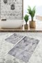 Set of 2 Antique Motif on Smoked Floor Retro Geometric Antique Motif 2-Piece Bath Mat Set - 7