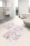 Set of 2 Pink Gold Gold Gold Motif Marble Patterned Modern Simple & Stylish 2-Piece Bathroom Mat Set - 3