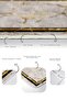 Gold - Cream Framed Motif Marble Simple & Stylish Geometric 2-Piece Bathroom & Kitchen Mat Set - 4