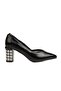 Black Wrinkled - Women's Heeled Shoes