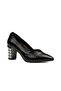 Black Wrinkled - Women's Heeled Shoes - 2