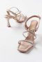 Gold 5mm Sponge Orthopedic Stitched Sole Cross Strap Stone Buckled Women's Shoes
