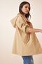 Women's Light Biscuit Hooded Oversize Short Trench Coat RV00098 - 4