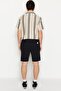 Black Regular Fit 100% Cotton Linen Look Shorts Tmnss23Sr00030 - 4