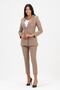 Women's Blazer Jacket Belted Pocketed Straight-Leg Trousers Set - 2