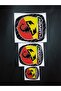 Fiat Linea (Old No Makeup Case) Abarth Logo Set 3 Pieces (Front - Rear - Steering Wheel) - 2