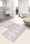 Geometric Tribal Patterned Geometric Classic 2-Piece Bathroom & Kitchen Mat Set with Geometric Motifs on Cream - 5