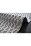 Grace Scandinavian Pattern High Low Knitted Pattern Black Gray Carpet Rug