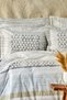 Lavero Light Gray 100% Cotton Double Duvet Cover Set - 3