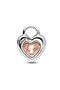 Two Color Padlock Charm S925 Silver - 2