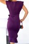 Scuba Fabric Ruffle Front Midi Dress - 3