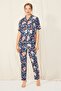 New Season Short Sleeve Front Buttoned Woven Viscose Fabric Shirt-pants 2-Piece Women's Pajamas Set