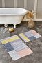 Classic 2-Piece Bathroom & Kitchen Mat Set with Antique Rug Motif and Painted Pattern on the Floor - 6