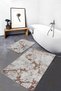 Cream - Vintage 2-Piece Bathroom & Kitchen Mat Set with Canvas Motif Paint on Red Floor - 5