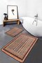 Set of 2 Traditional Avangarde Ethnic Motifs with Rug Motif on Beige Floor Set of 2 Bath Mat - 4