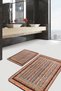 Set of 2 Traditional Avangarde Ethnic Motifs with Rug Motif on Beige Floor Set of 2 Bath Mat - 6