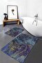 Set of 2 Painting on the Floor Canvas Motif Brush Strokes Patterned Modern Classic Set of 2 Bath Mat