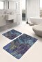Set of 2 Painting on the Floor Canvas Motif Brush Strokes Patterned Modern Classic Set of 2 Bath Mat - 5