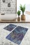 Set of 2 Painting on the Floor Canvas Motif Brush Strokes Patterned Modern Classic Set of 2 Bath Mat - 6