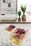 Modern Classic 2-Piece Bathroom & Kitchen Mat Set with Paint Pattern on Painting Floor with Brush Bumps Motif - 6