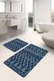 Traditional Geometric Ethnic Motifs with Authentic Motifs on Blue Background 2-Piece Bathroom & Kitchen Mat Set - 5