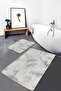 Set of 2 Geometric 2-Piece Bath Mat Set with Framed Motif on Gray Floor - 6