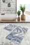 Set of 2 Vintage 2-Piece Bath Mat Set with Antique Motif and Antique Pattern on Blue Floor - 3
