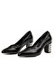 Black Wrinkled - Women's Heeled Shoes - 4