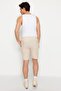 Ecru Regular Fit 100% Cotton Linen Look Shorts Tmnss23Sr00030 - 11